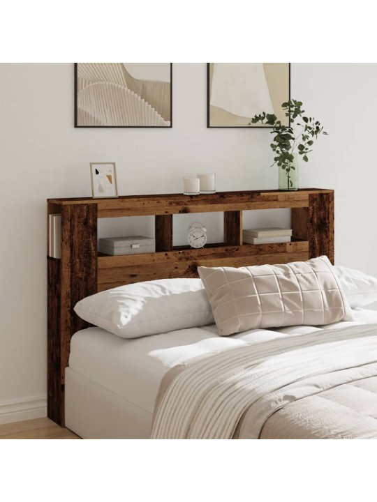 Čelo postele s led old wood 160x18,5x103,5 cm kompozitní dřevo