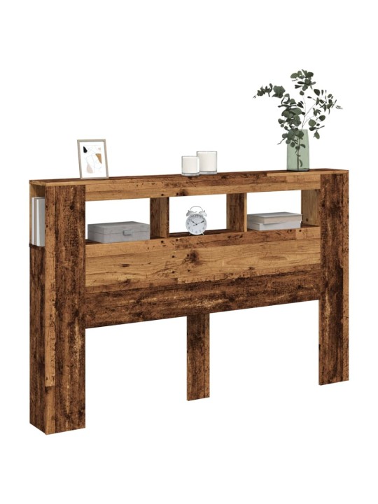 Čelo postele s led old wood 160x18,5x103,5 cm kompozitní dřevo