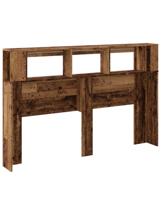 Čelo postele s led old wood 160x18,5x103,5 cm kompozitní dřevo