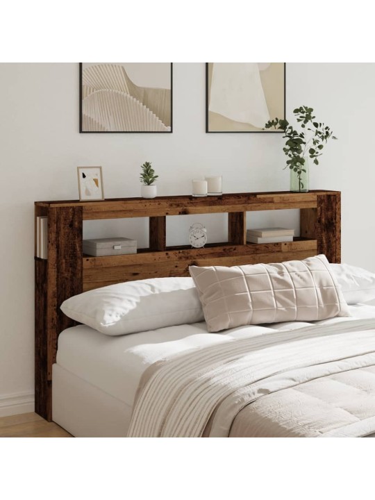 Čelo postele s led old wood 180x18,5x103,5 cm kompozitní dřevo