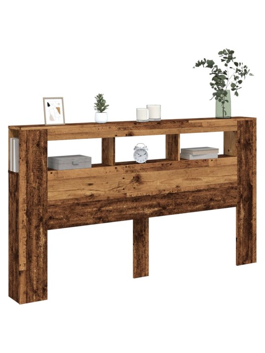Čelo postele s led old wood 180x18,5x103,5 cm kompozitní dřevo