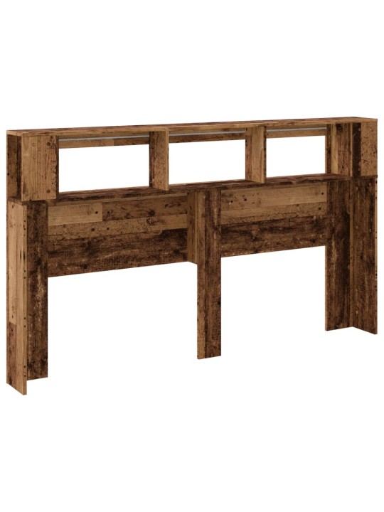 Čelo postele s led old wood 180x18,5x103,5 cm kompozitní dřevo