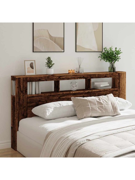 Čelo postele s led old wood 200x18,5x103,5 cm kompozitní dřevo