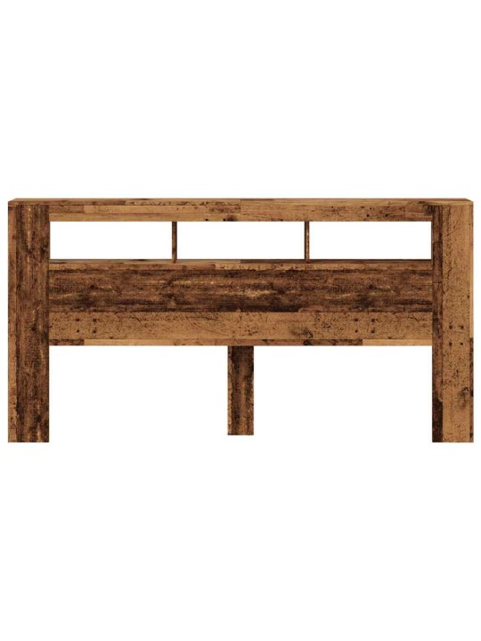 Čelo postele s led old wood 200x18,5x103,5 cm kompozitní dřevo