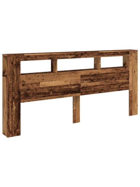 Čelo postele s led old wood 220x18,5x103,5 cm kompozitní dřevo