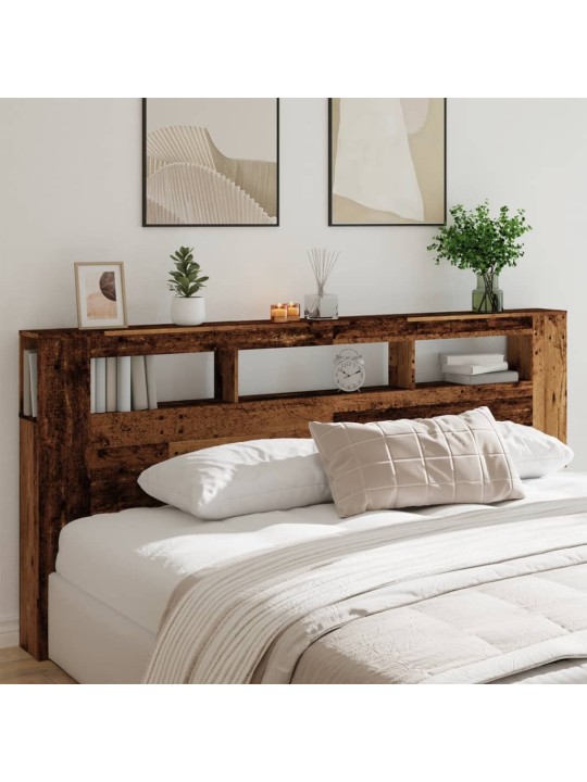 Čelo postele s led old wood 220x18,5x103,5 cm kompozitní dřevo