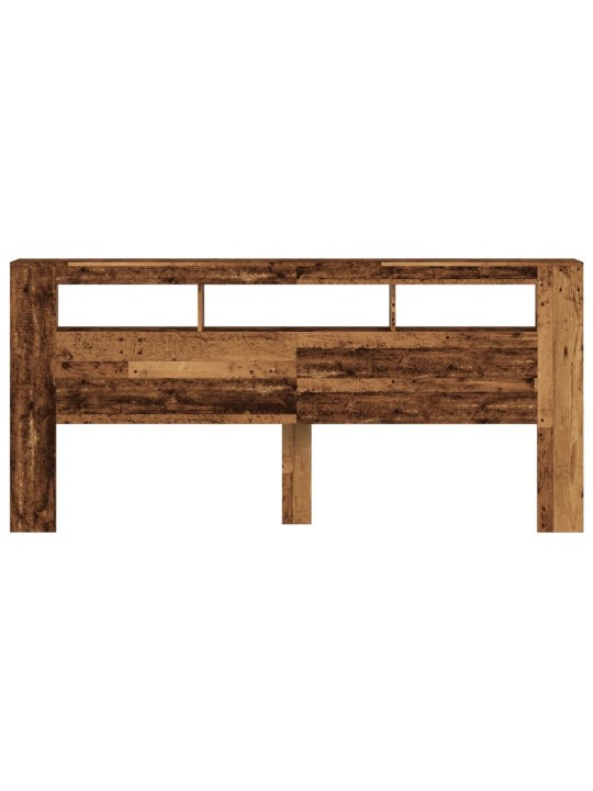 Čelo postele s led old wood 220x18,5x103,5 cm kompozitní dřevo