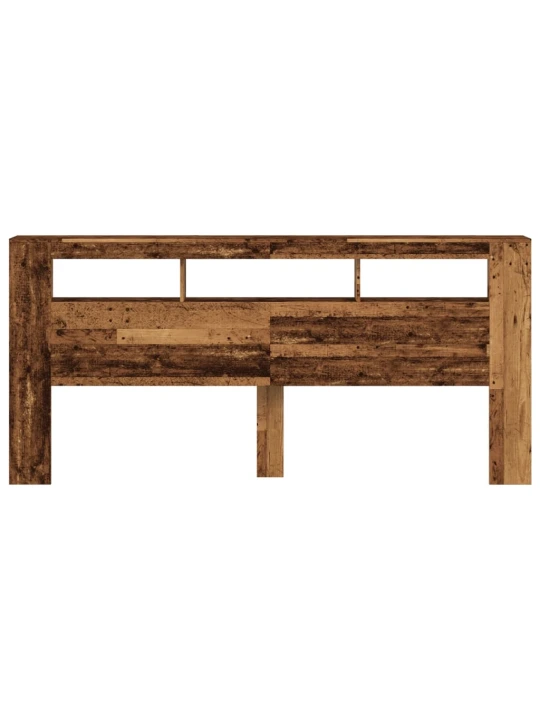 Čelo postele s led old wood 220x18,5x103,5 cm kompozitní dřevo
