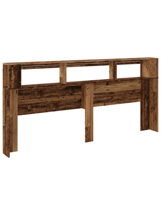 Čelo postele s led old wood 220x18,5x103,5 cm kompozitní dřevo
