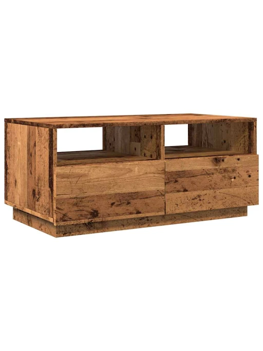 Konferenční stolek s led osvětlením old wood 90 x 49 x 40 cm