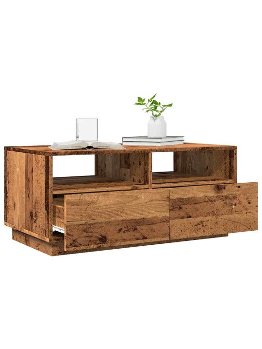 Konferenční stolek s led osvětlením old wood 90 x 49 x 40 cm