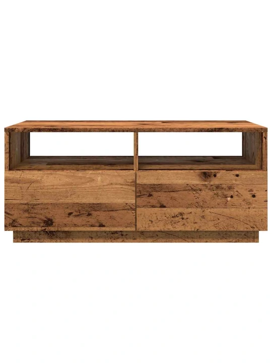 Konferenční stolek s led osvětlením old wood 90 x 49 x 40 cm