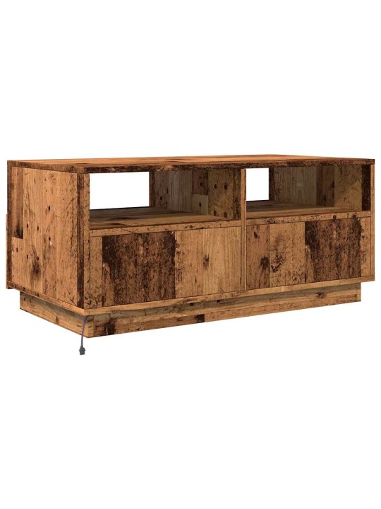 Konferenční stolek s led osvětlením old wood 90 x 49 x 40 cm