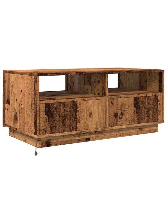 Konferenční stolek s led osvětlením old wood 90 x 49 x 40 cm
