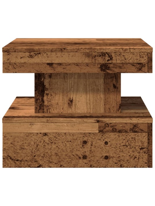 Konferenční stolek s led osvětlením old wood 50 x 50 x 40 cm