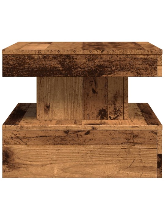 Konferenční stolek s led osvětlením old wood 50 x 50 x 40 cm