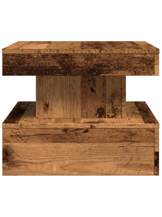Konferenční stolek s led osvětlením old wood 50 x 50 x 40 cm