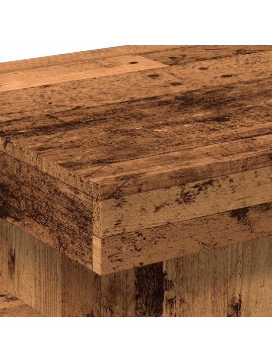 Konferenční stolek s led osvětlením old wood 50 x 50 x 40 cm