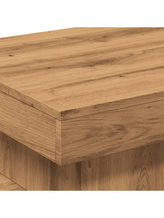 Konferenční stolek s led osvětlením dub artisan 50 x 50 x 40 cm