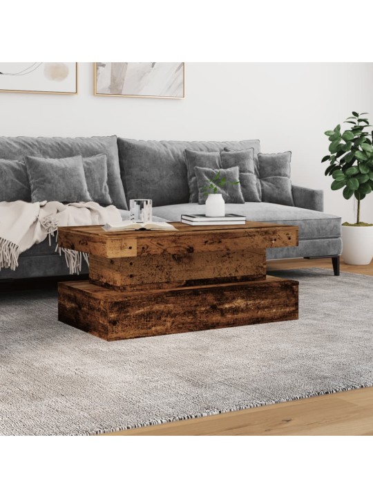 Konferenční stolek s led osvětlením old wood 90 x 50 x 40 cm