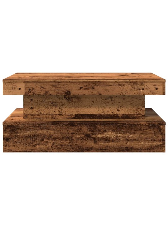 Konferenční stolek s led osvětlením old wood 90 x 50 x 40 cm
