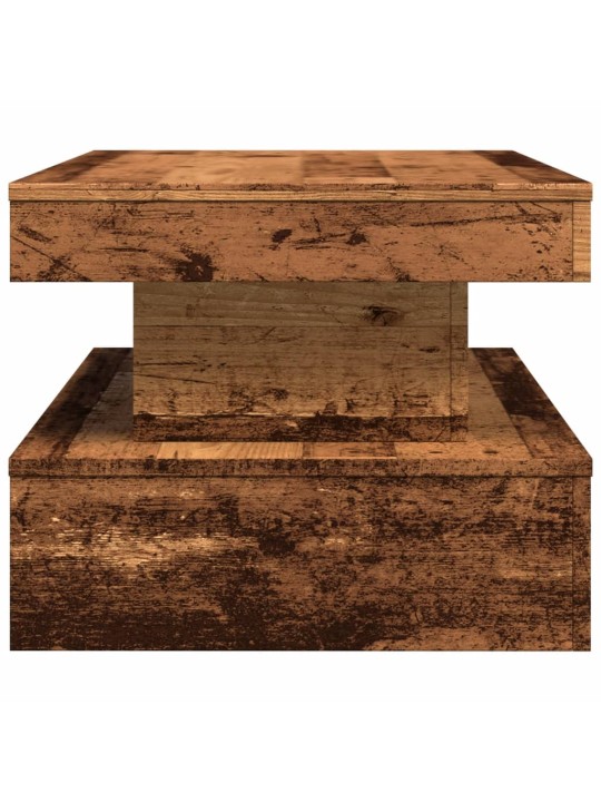 Konferenční stolek s led osvětlením old wood 90 x 50 x 40 cm