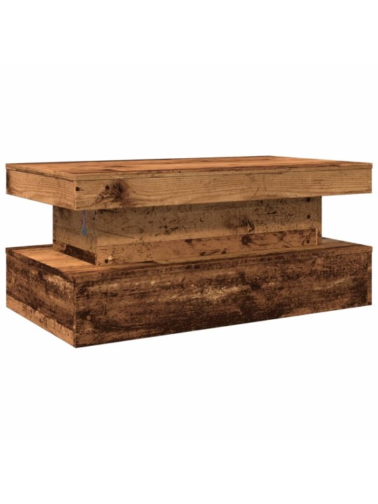 Konferenční stolek s led osvětlením old wood 90 x 50 x 40 cm