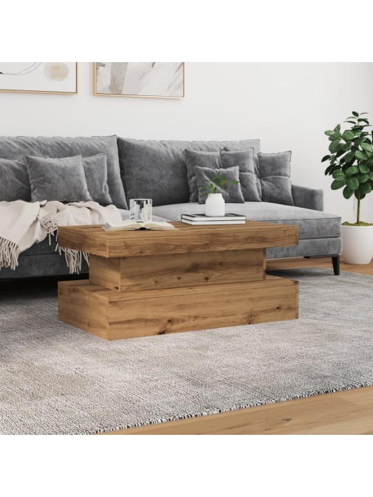 Konferenční stolek s led osvětlením dub artisan 90 x 50 x 40 cm