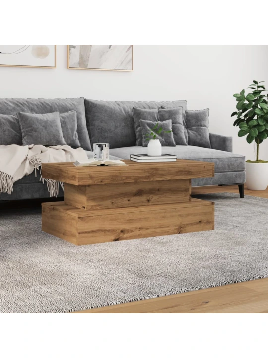 Konferenční stolek s led osvětlením dub artisan 90 x 50 x 40 cm