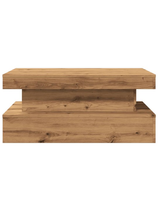 Konferenční stolek s led osvětlením dub artisan 90 x 50 x 40 cm