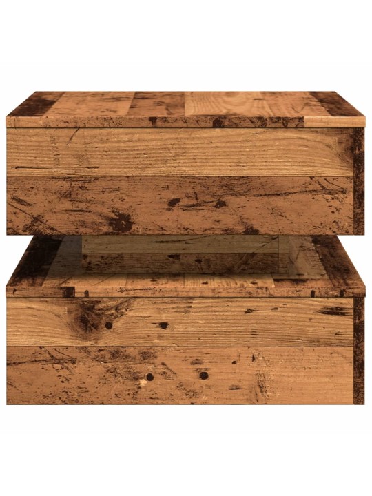 Konferenční stolek s led osvětlením old wood 50 x 50 x 40 cm