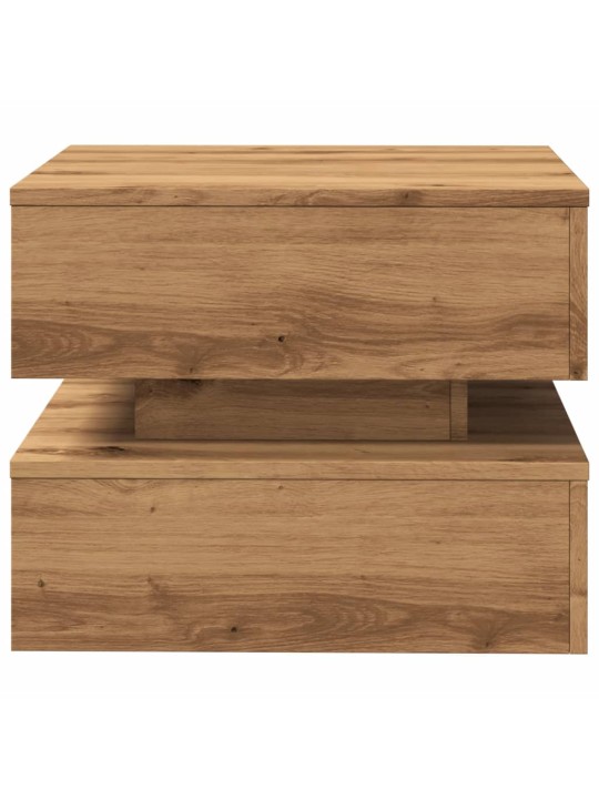 Konferenční stolek s led osvětlením dub artisan 50 x 50 x 40 cm