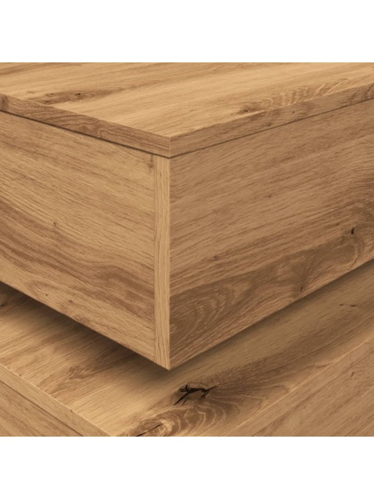 Konferenční stolek s led osvětlením dub artisan 50 x 50 x 40 cm