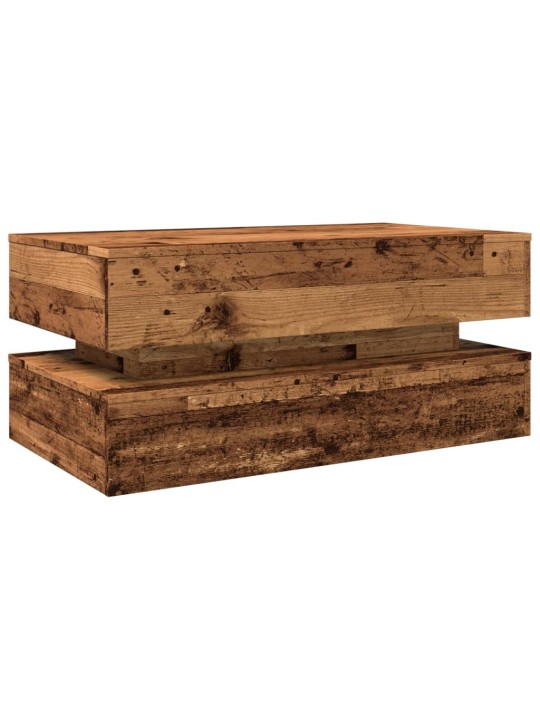 Konferenční stolek s led osvětlením old wood 90 x 50 x 40 cm