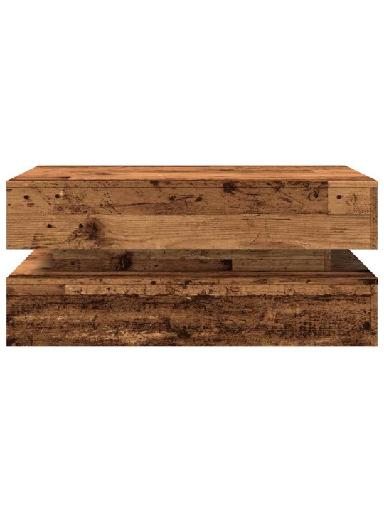 Konferenční stolek s led osvětlením old wood 90 x 50 x 40 cm