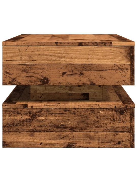 Konferenční stolek s led osvětlením old wood 90 x 50 x 40 cm