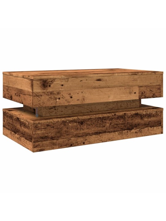 Konferenční stolek s led osvětlením old wood 90 x 50 x 40 cm