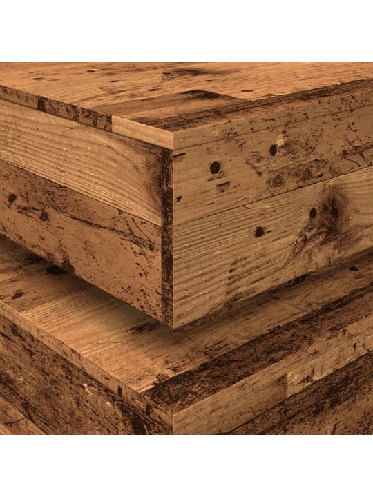 Konferenční stolek s led osvětlením old wood 90 x 50 x 40 cm