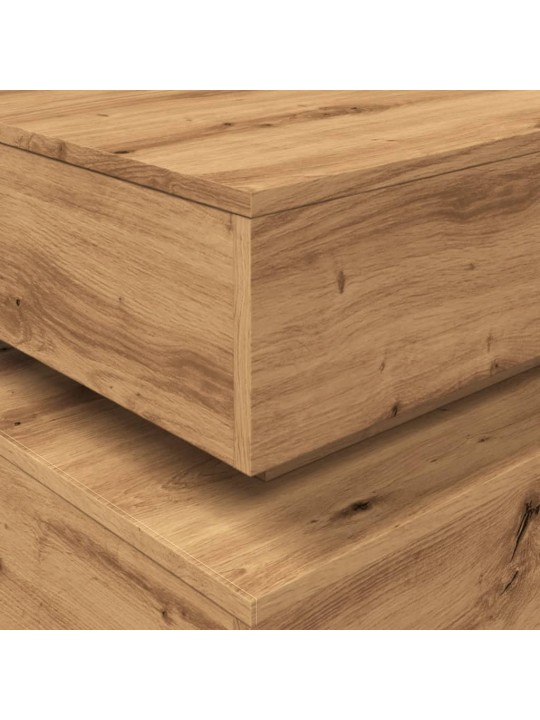 Konferenční stolek s led osvětlením dub artisan 90 x 50 x 40 cm