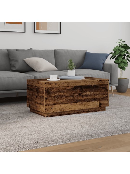 Konferenční stolek s led osvětlením old wood 90 x 50 x 40 cm