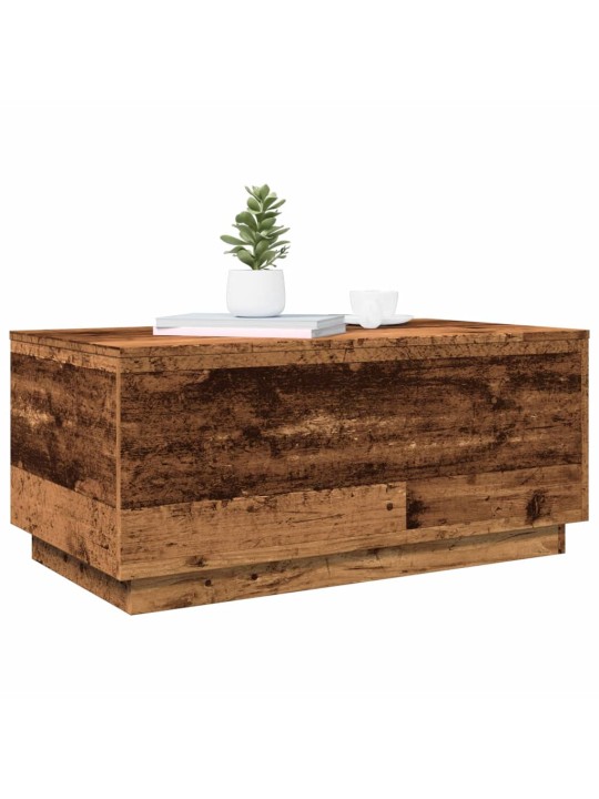 Konferenční stolek s led osvětlením old wood 90 x 50 x 40 cm
