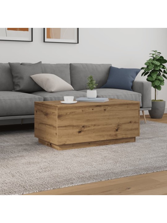 Konferenční stolek s led osvětlením dub artisan 90 x 50 x 40 cm