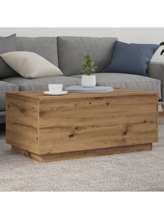 Konferenční stolek s led osvětlením dub artisan 90 x 50 x 40 cm