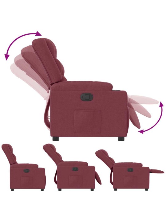Polohovací křeslo vínové textil