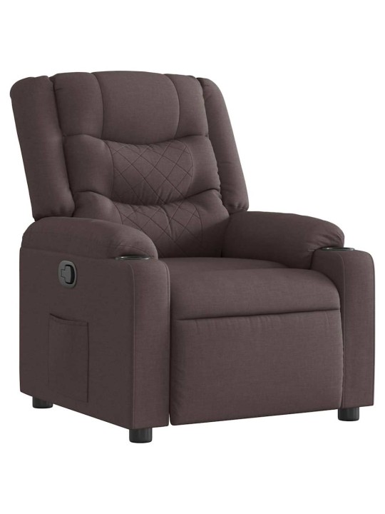 Polohovací křeslo tmavě hnědé textil