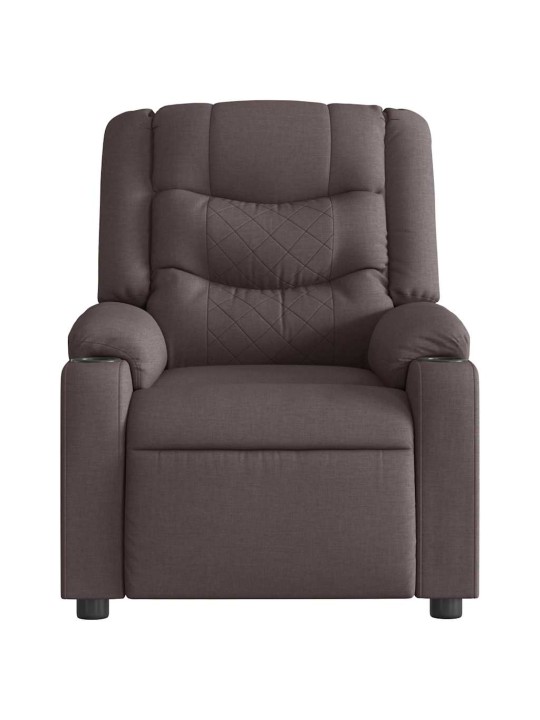 Polohovací křeslo tmavě hnědé textil