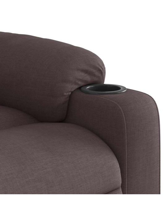 Polohovací křeslo tmavě hnědé textil