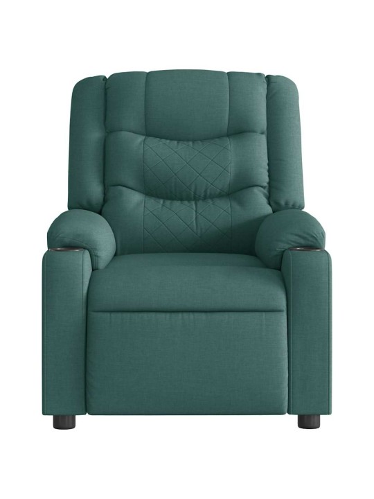 Polohovací křeslo tmavě zelené textil