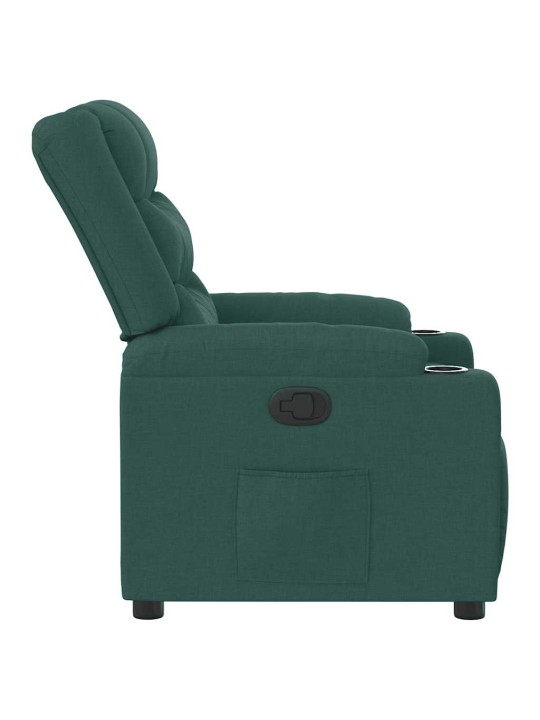 Polohovací křeslo tmavě zelené textil