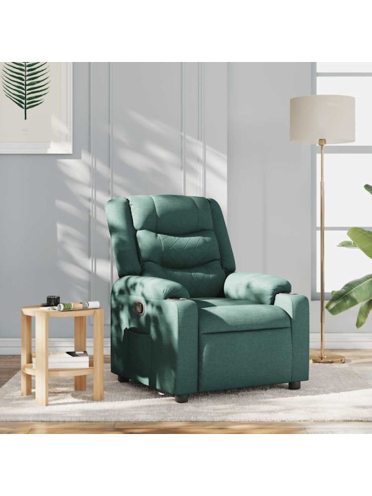 Polohovací křeslo tmavě zelené textil
